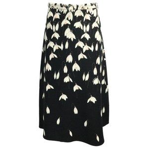 Valentino Black Tulip Print Skirt